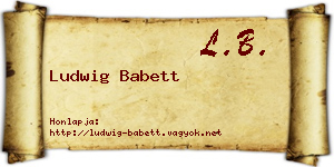 Ludwig Babett névjegykártya